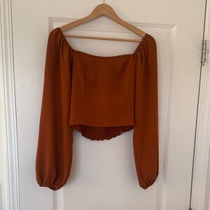 Altar'd State Rust Tie Back Blouse